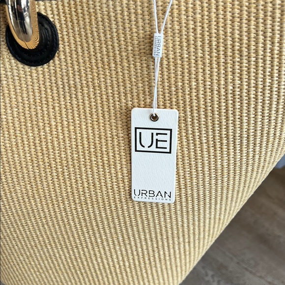 Urban Expressions Tan and Black Woven Tote - New w/Tags - Raelynn Tote - Picture 11 of 15